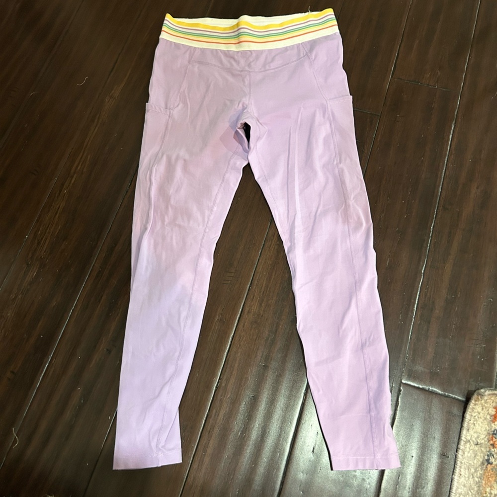Marine Layer Purple Leggings Rainbow Waistband Activewear Large - Picture 3 of 7
